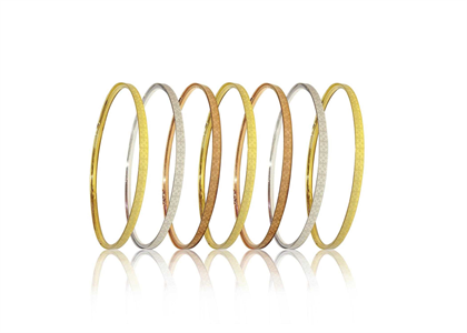 Three Tone Plated 7 Days Semanario Bangles